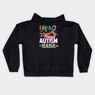 I Am A Proud Autism Nana Autism Awareness Ribbon Kids Hoodie